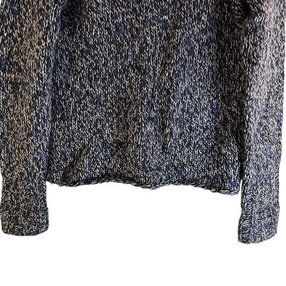 Vintage GAP chunky wool turtleneck sweater in marled blue and white knit Large - Picture 5 of 12